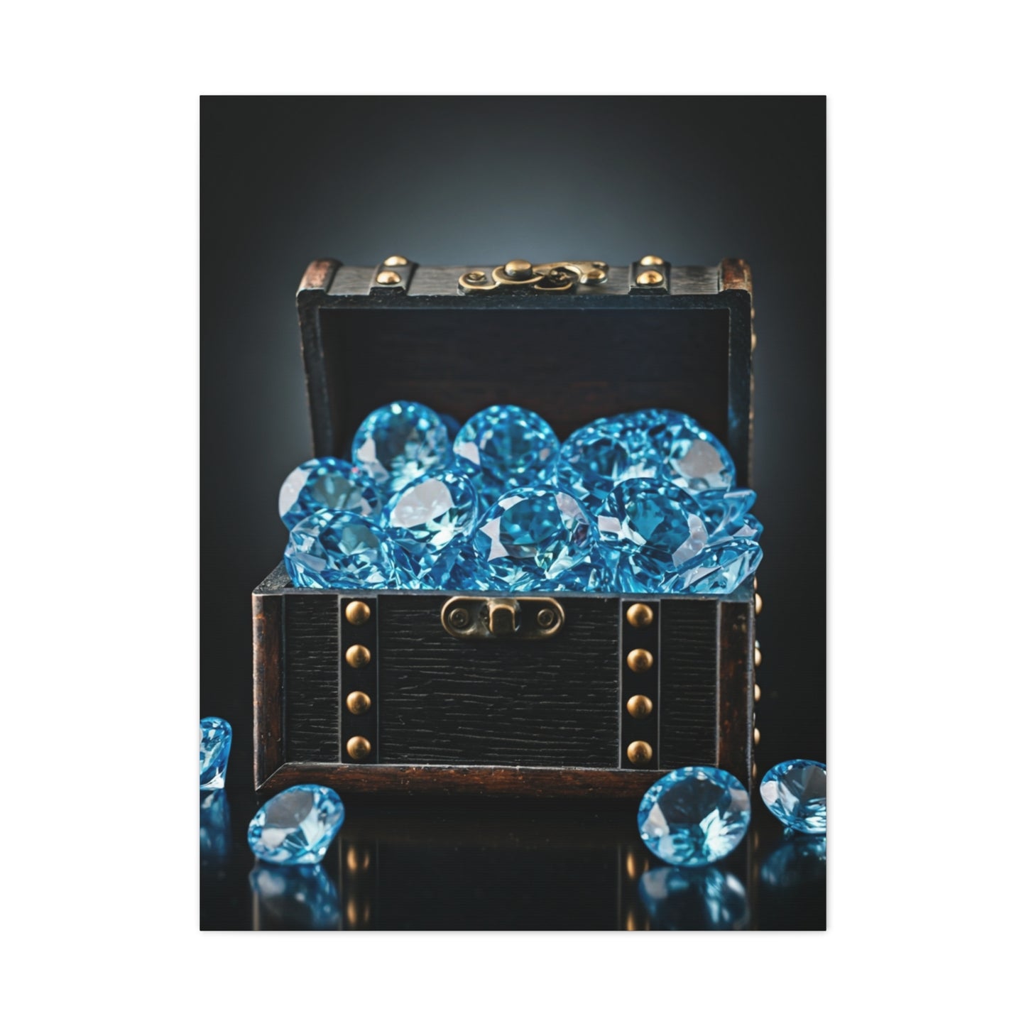 Blue Diamond Treasure Chest Wall Art & Canvas Prints