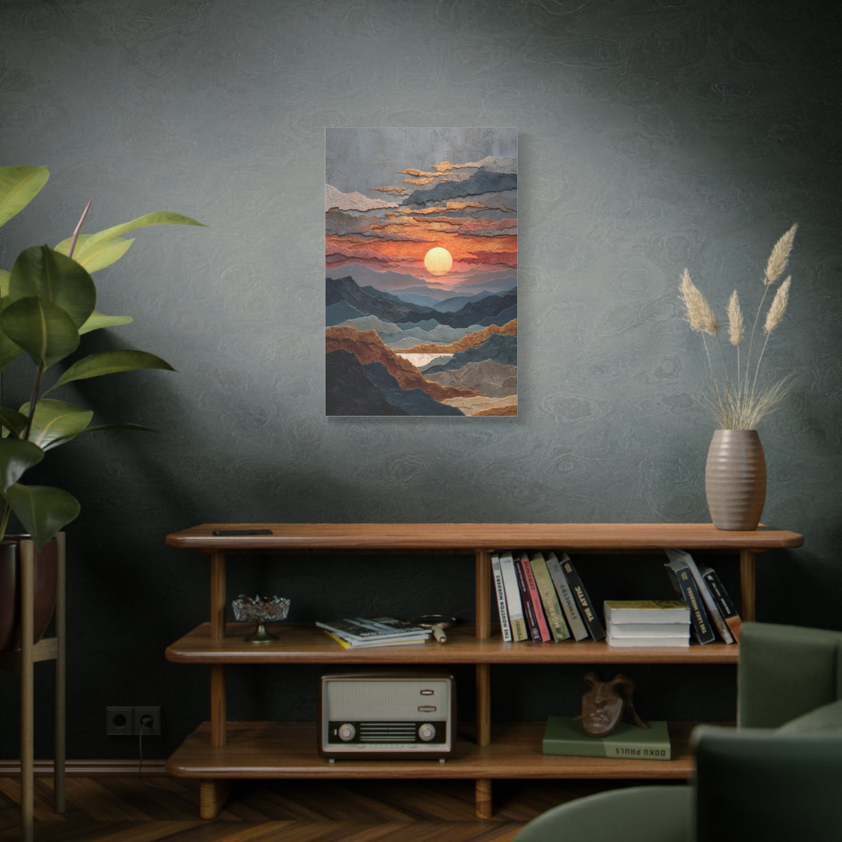 Layered Desert Sunset Abstract Landscape Wall Art & Canvas Print