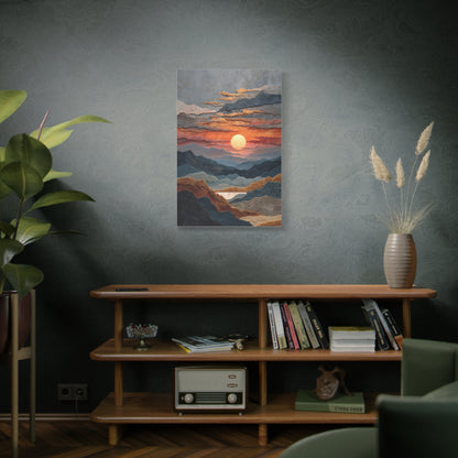 Layered Desert Sunset Abstract Landscape Wall Art & Canvas Print