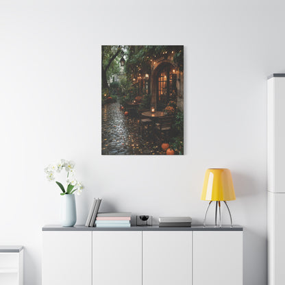 Paris Autumn Café Terrace Wall Art & Canvas Print