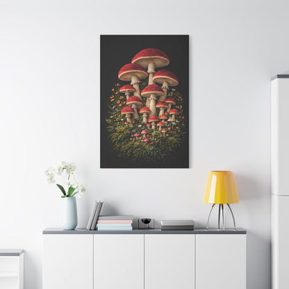 Mushroom Embroidered & Tufted Textile Art Wall Art & Canvas Print