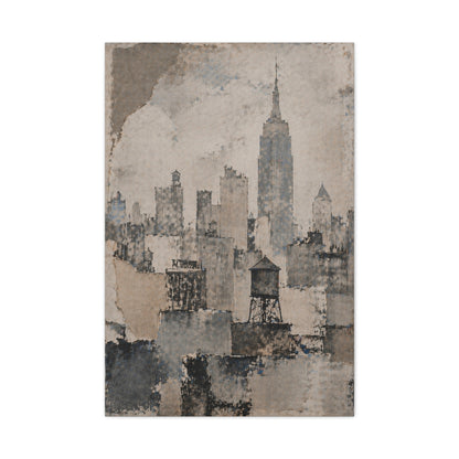 Vintage Empire State Skyline Study Wall Art & Canvas Print
