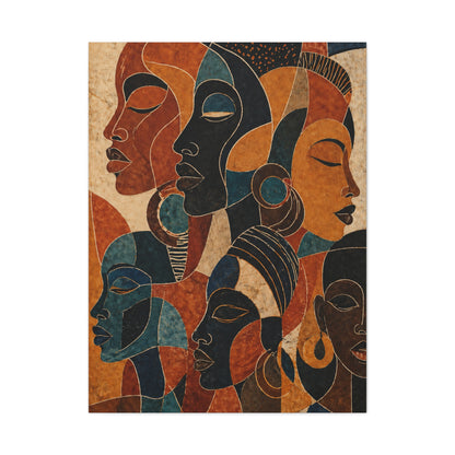 Abstract African Faces Composition Wall Art & Canvas Print