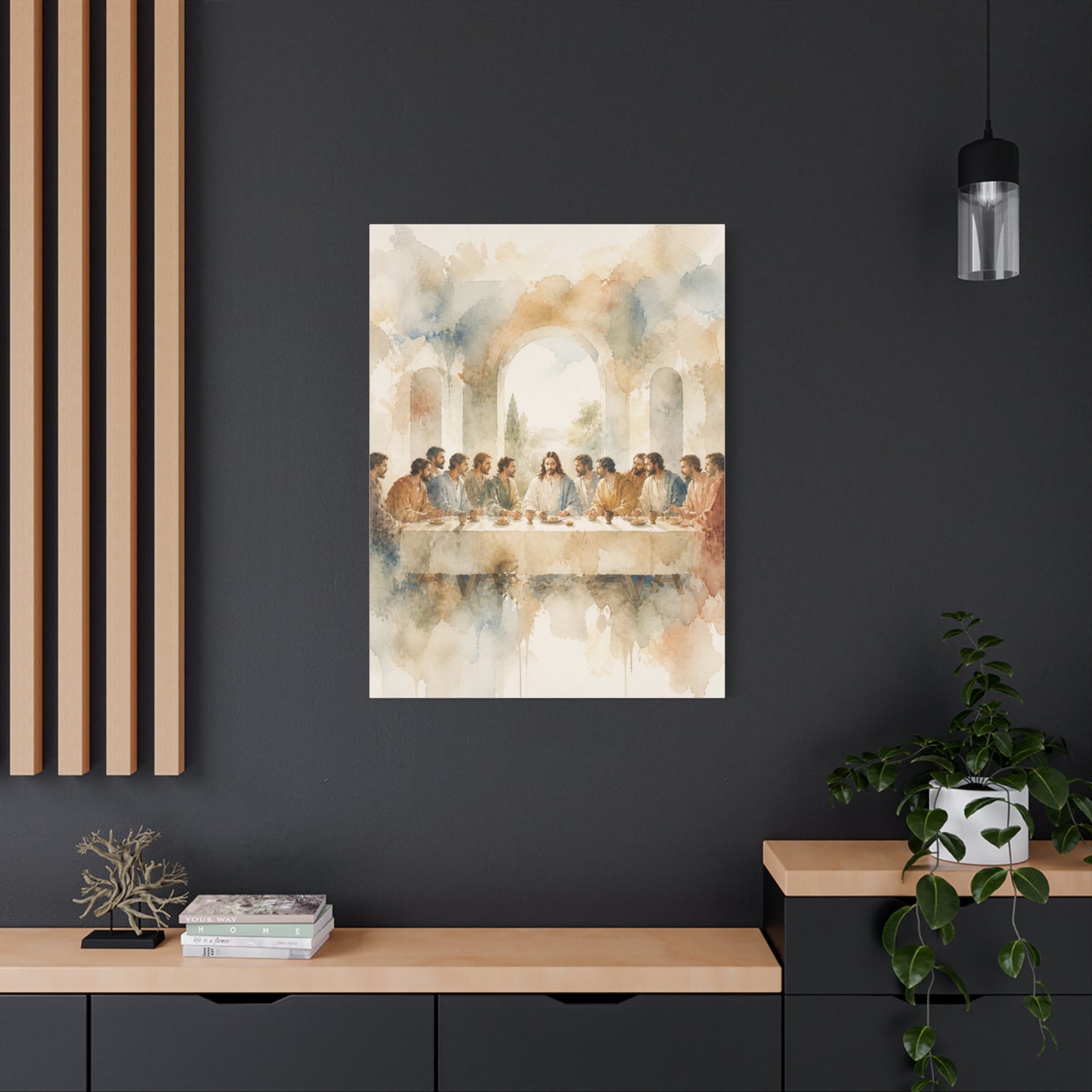 Soft Watercolor Last Supper Composition Wall Art & Canvas Print