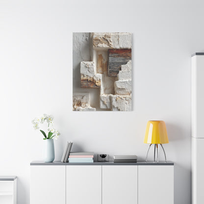 Minimal Plaster Block Assemblage Wall Art & Canvas Print