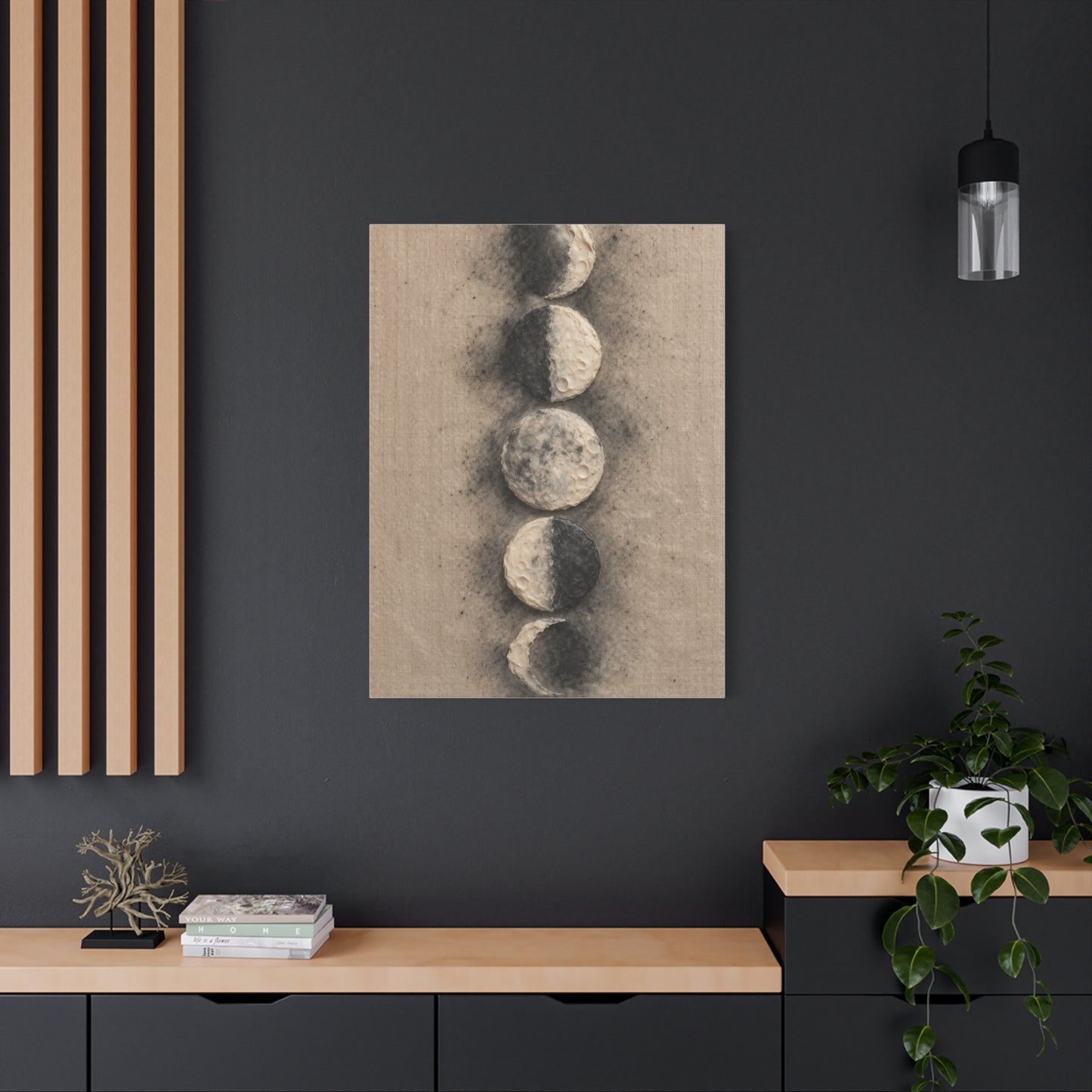 Lunar Phases Minimal Composition Wall Art & Canvas Print