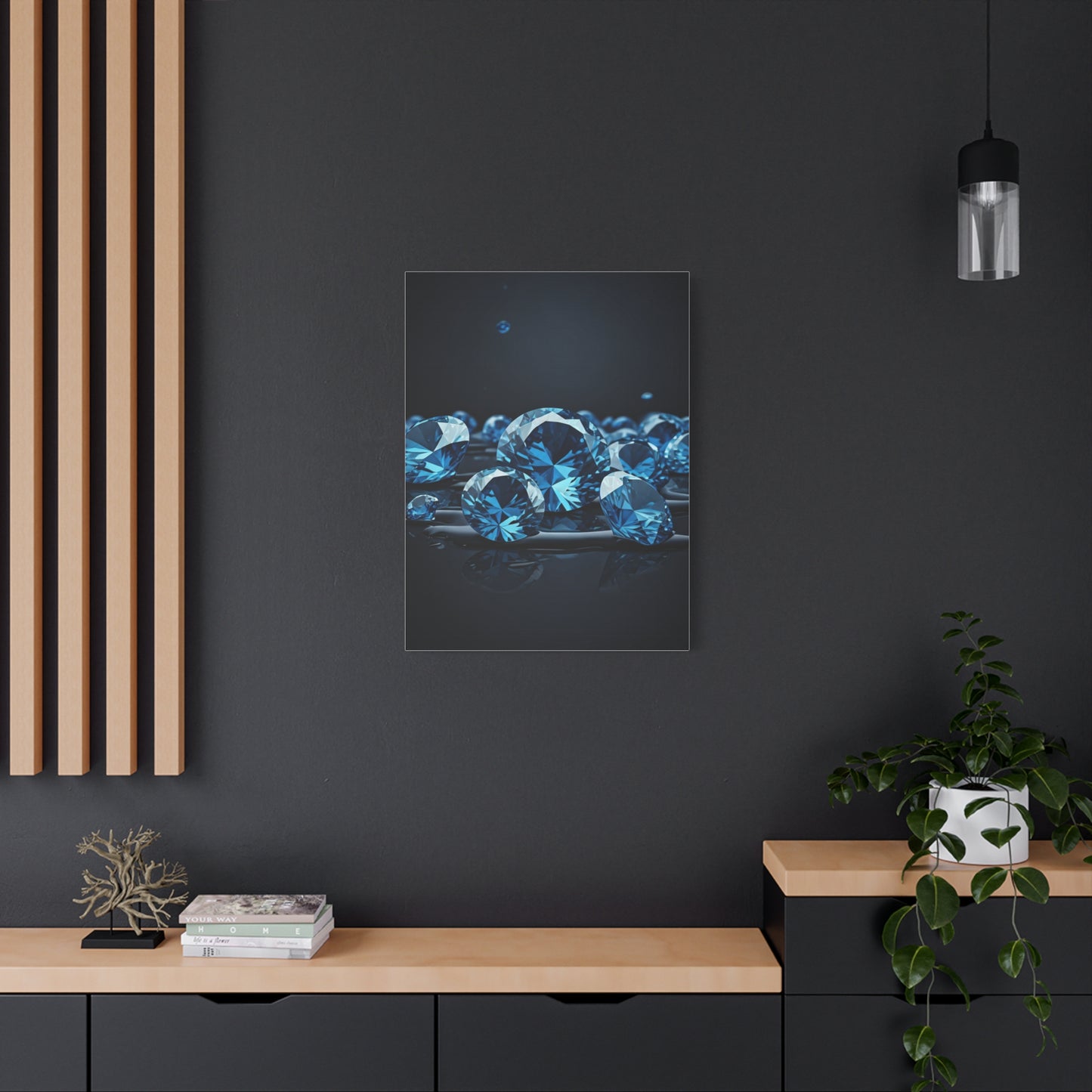 Scattered Blue Diamonds Luxury Wall Art & Canvas Prints