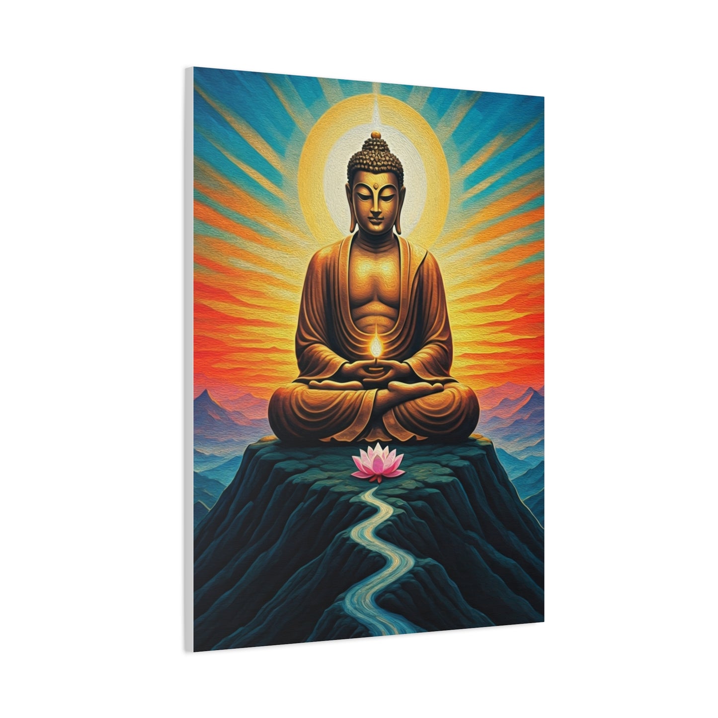Meditative Buddha with Lotus Path