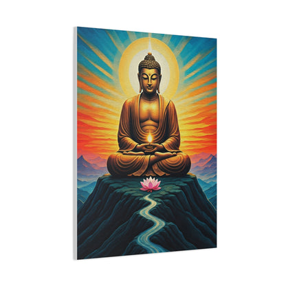 Meditative Buddha with Lotus Path