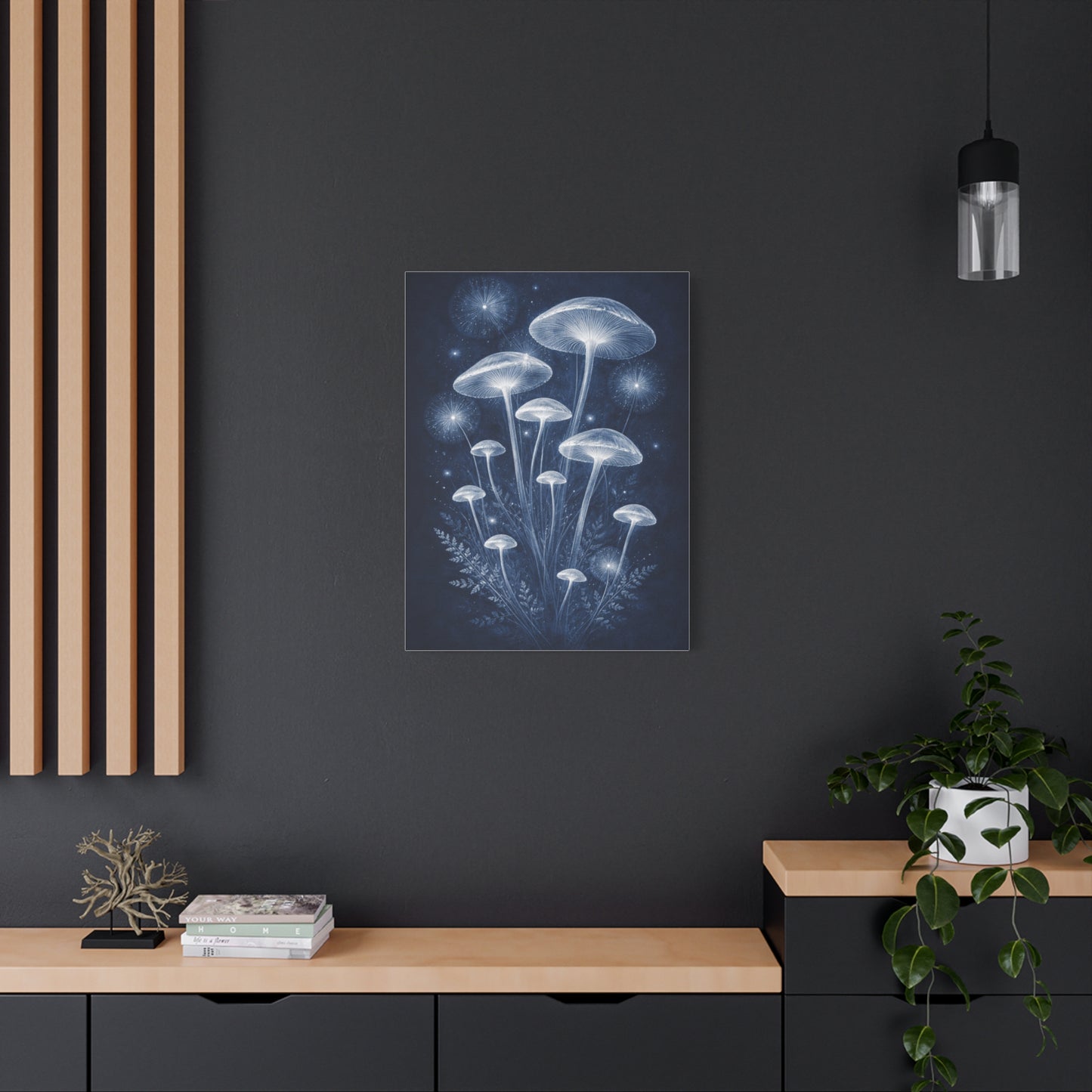 Luminous Blue Herbarium Cyanotype Wall Art & Canvas Print