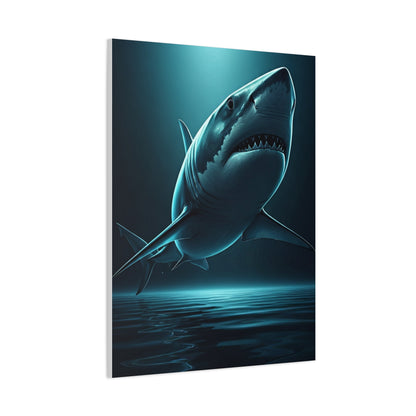 Great White Shark in Deep Blue Waters Wall Art & Canvas Prints