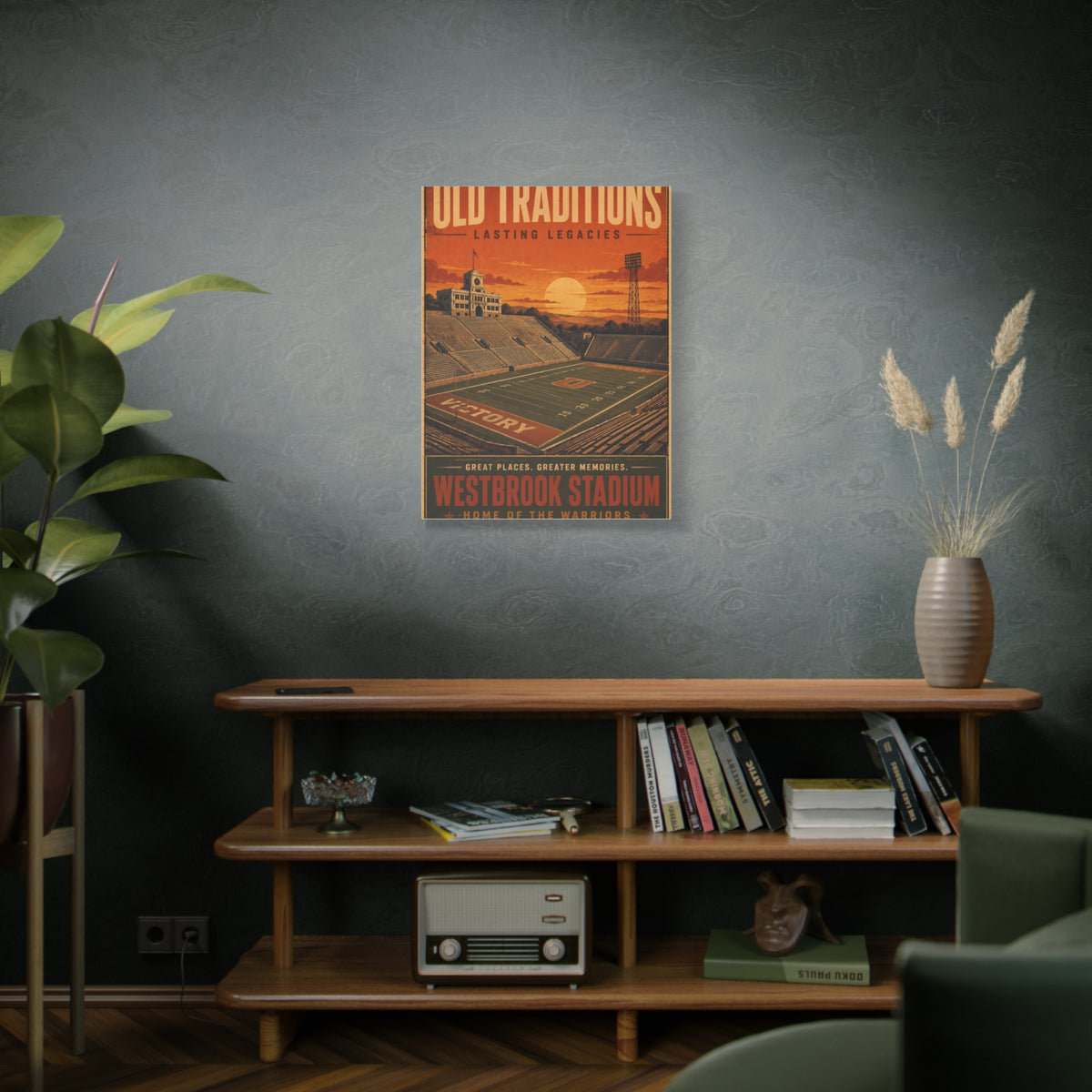 Westbrook Stadium Vintage Legacy Sports Wall Art & Canvas Print