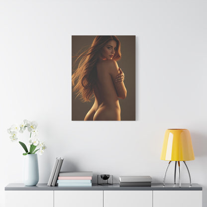 Golden Backlight Female Silhouette Wall Art & Canvas Print