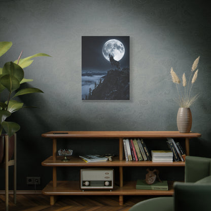 Full Moon Howling Wolf Ridge Scene Wall Art & Canvas Print