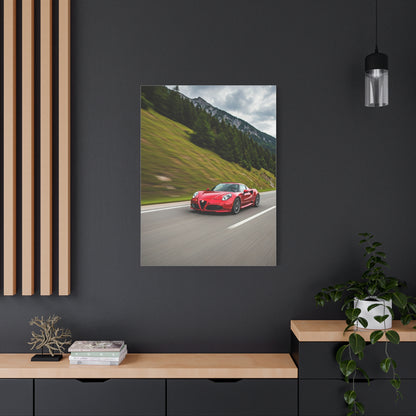 Alfa Romeo 4C Mountain Twisty Road Wall Art & Canvas Prints