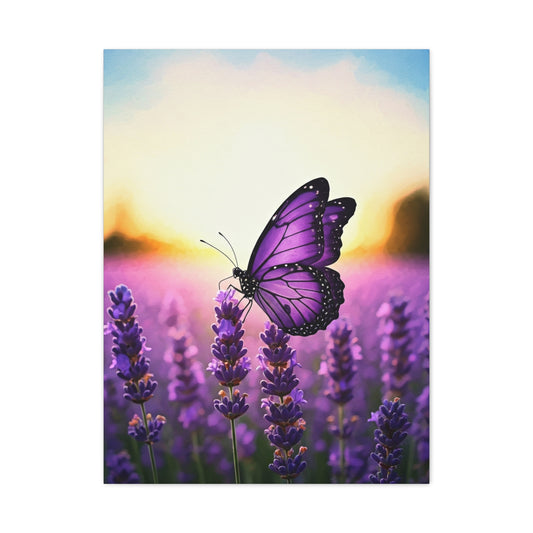Lavender Field Purple Butterfly Wall Art & Canvas Prints