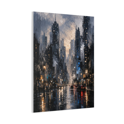 Rainy Cityscape Nights Wall Art & Canvas Print