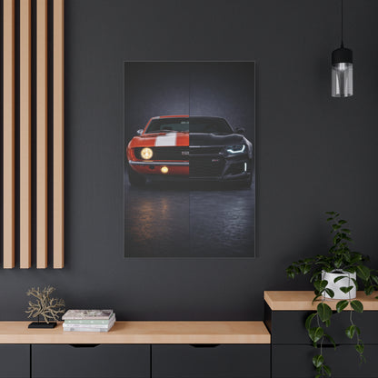 Chevrolet Camaro Split Classic SS vs Modern ZL1 Wall Art & Canvas Prints