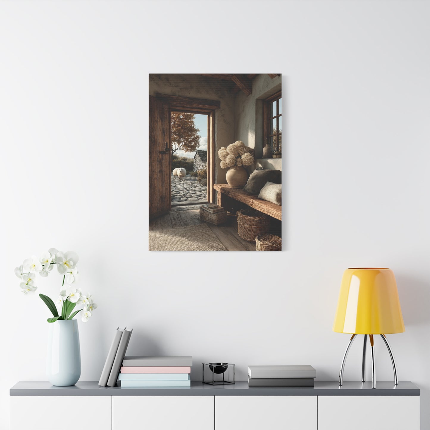 Farmhouse Entryway Open Door Scene Wall Art & Canvas Print