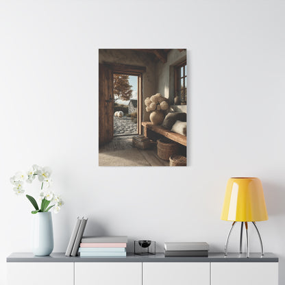 Farmhouse Entryway Open Door Scene Wall Art & Canvas Print