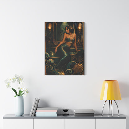 Art Deco Emerald Mermaid Luxe Wall Art & Canvas Print