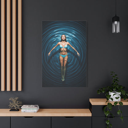 Floating Serenity in Deep Blue Pool Wall Art & Canvas Prints