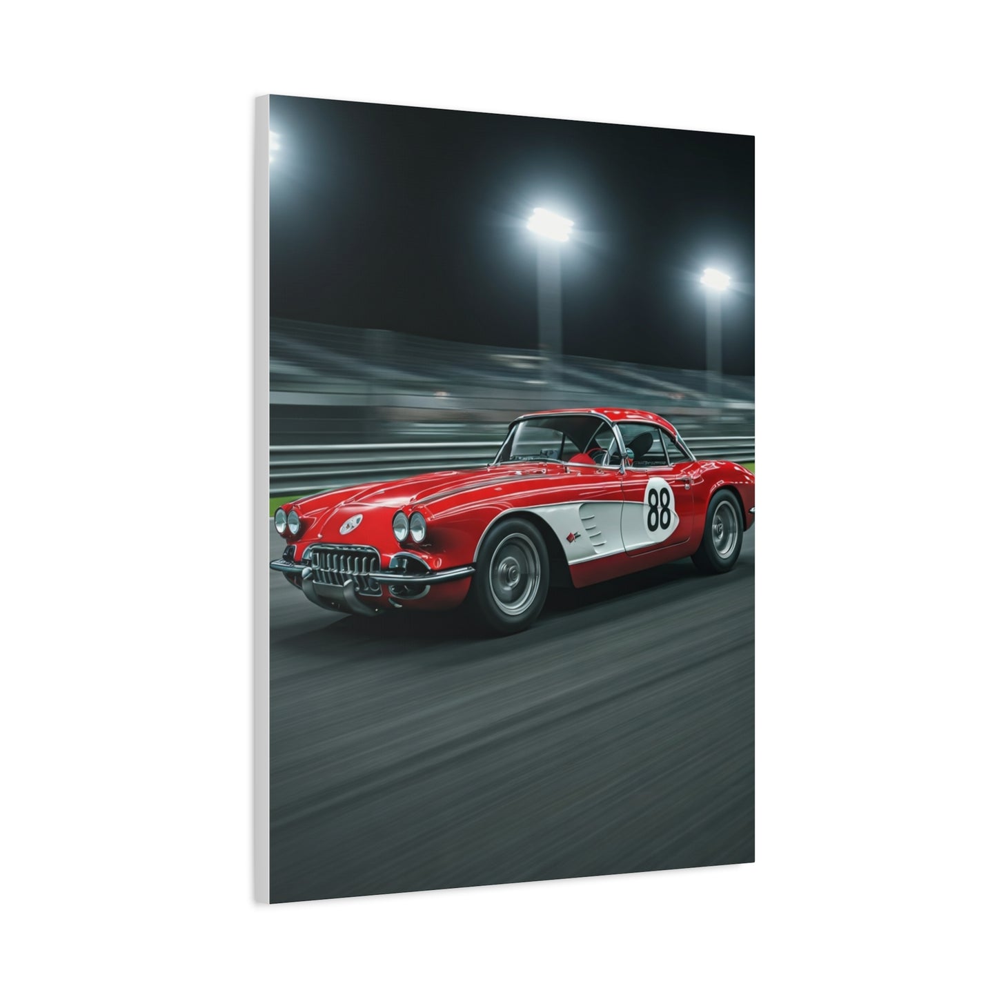 1962 Chevrolet Corvette C1 Night Circuit Racer Wall Art & Canvas Prints