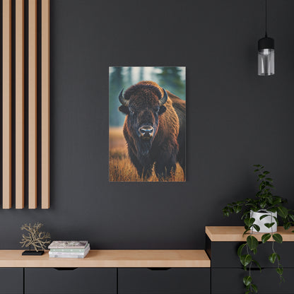 American Bison in Autumn Prairie Light Wall Art & Canvas Print