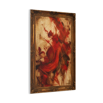 Vintage Framed Red Expressionist Painting Wall Art & Canvas Print