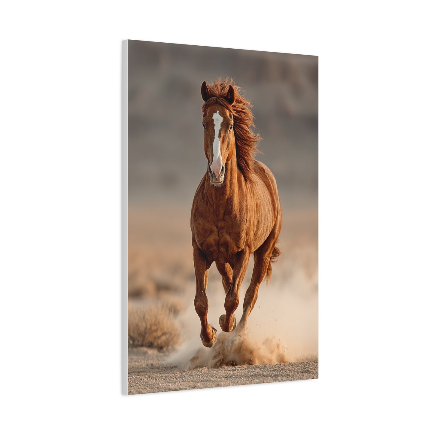 Running Chestnut Stallion Power Wall Art & Canvas Print