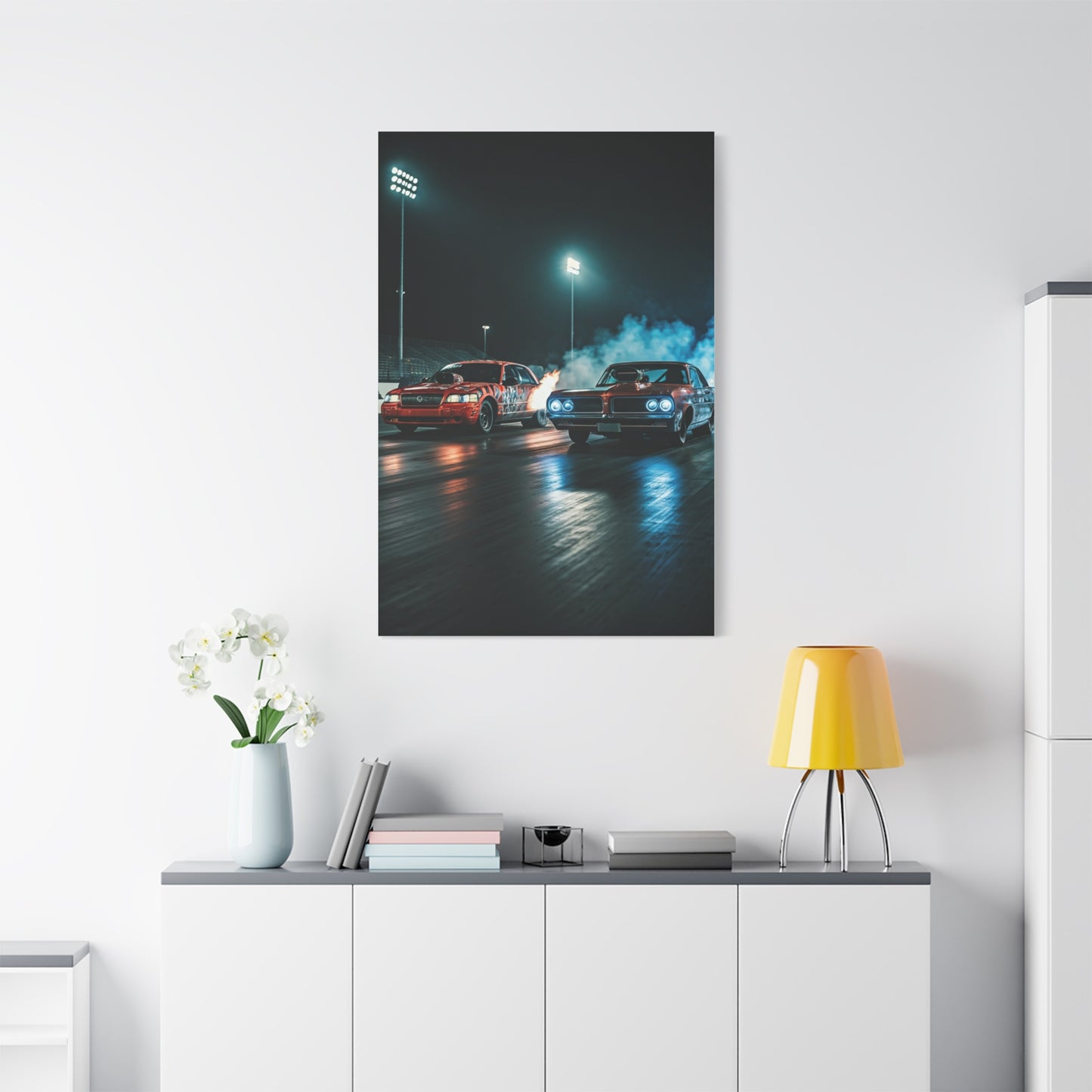 Mercury Marauder vs Pontiac Catalina Super Duty Night Launch Wall Art & Canvas Prints