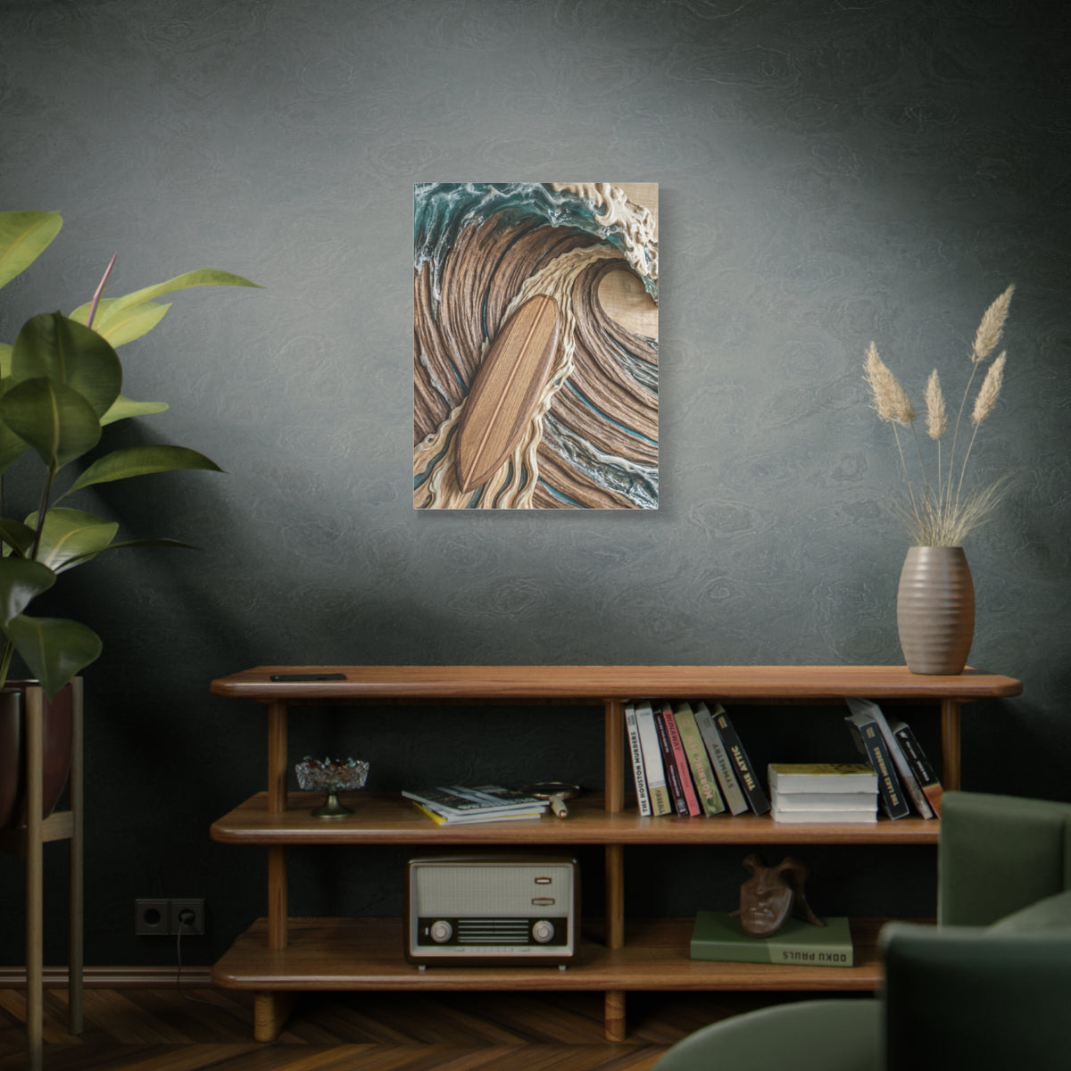 Surfboard Carved Barrel Wave Perspective Wall Art & Canvas Print