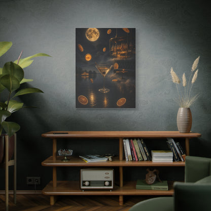 Surreal Moonlit Martini Dreamscape Wall Art & Canvas Print