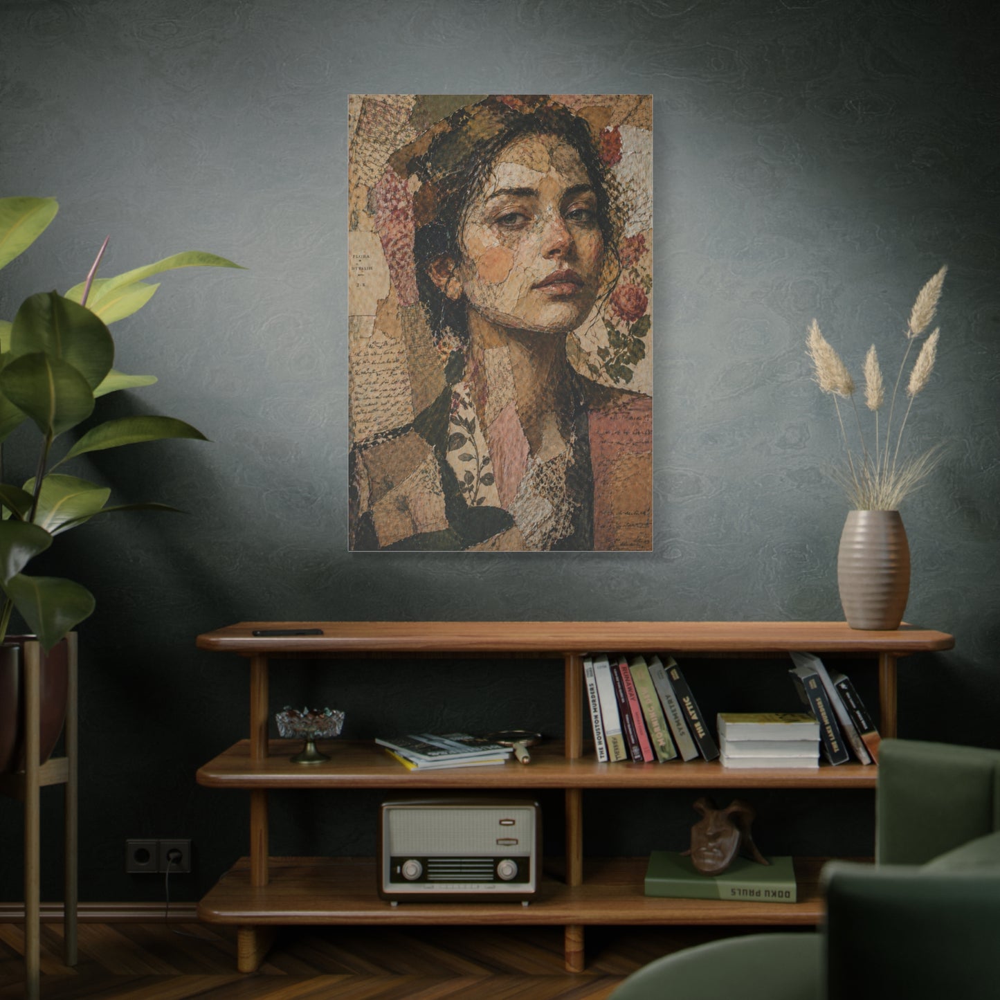 Mixed-Media Feminine Portrait Collage Wall Art & Canvas Print