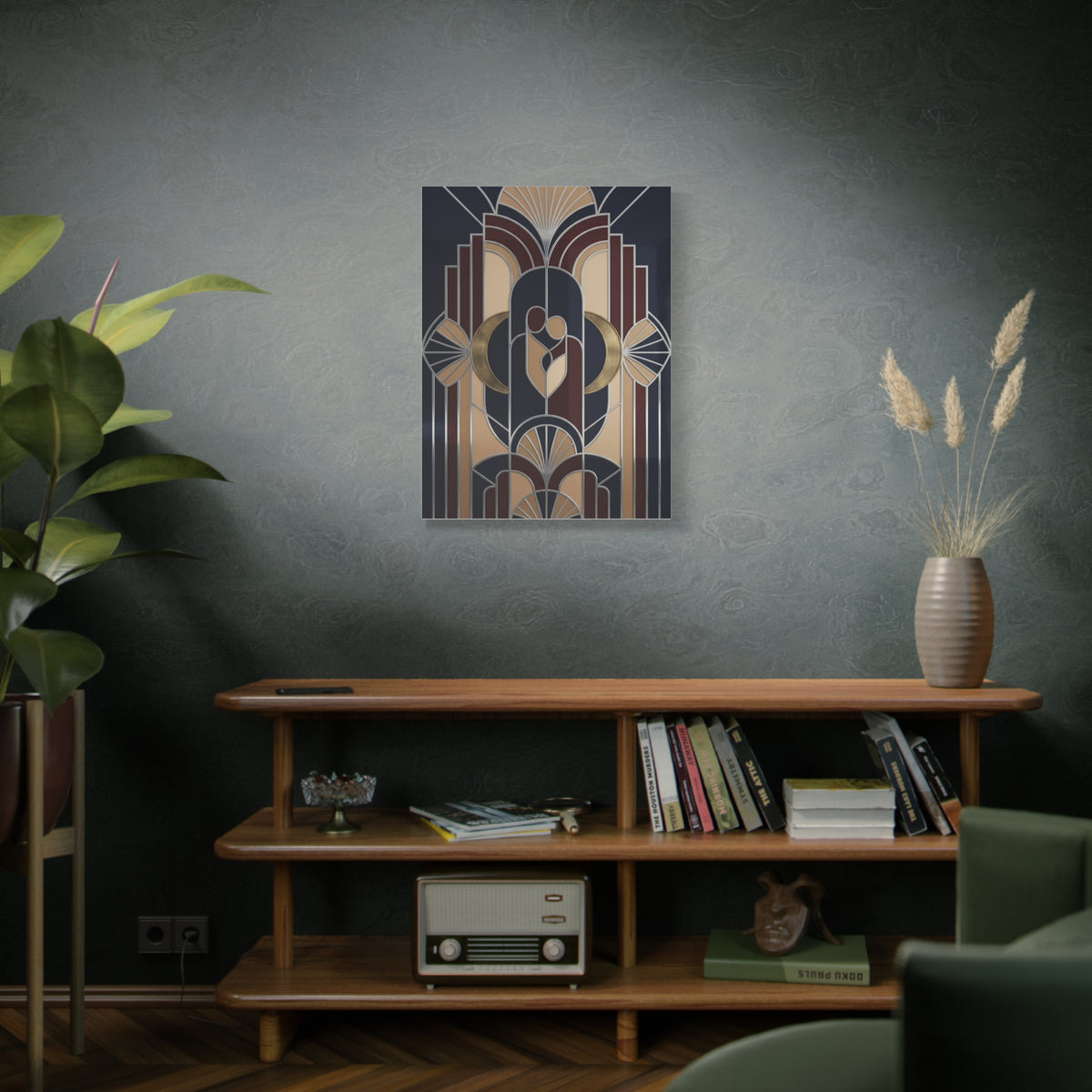 Neo-Deco Geometric Romance Composition Wall Art & Canvas Print
