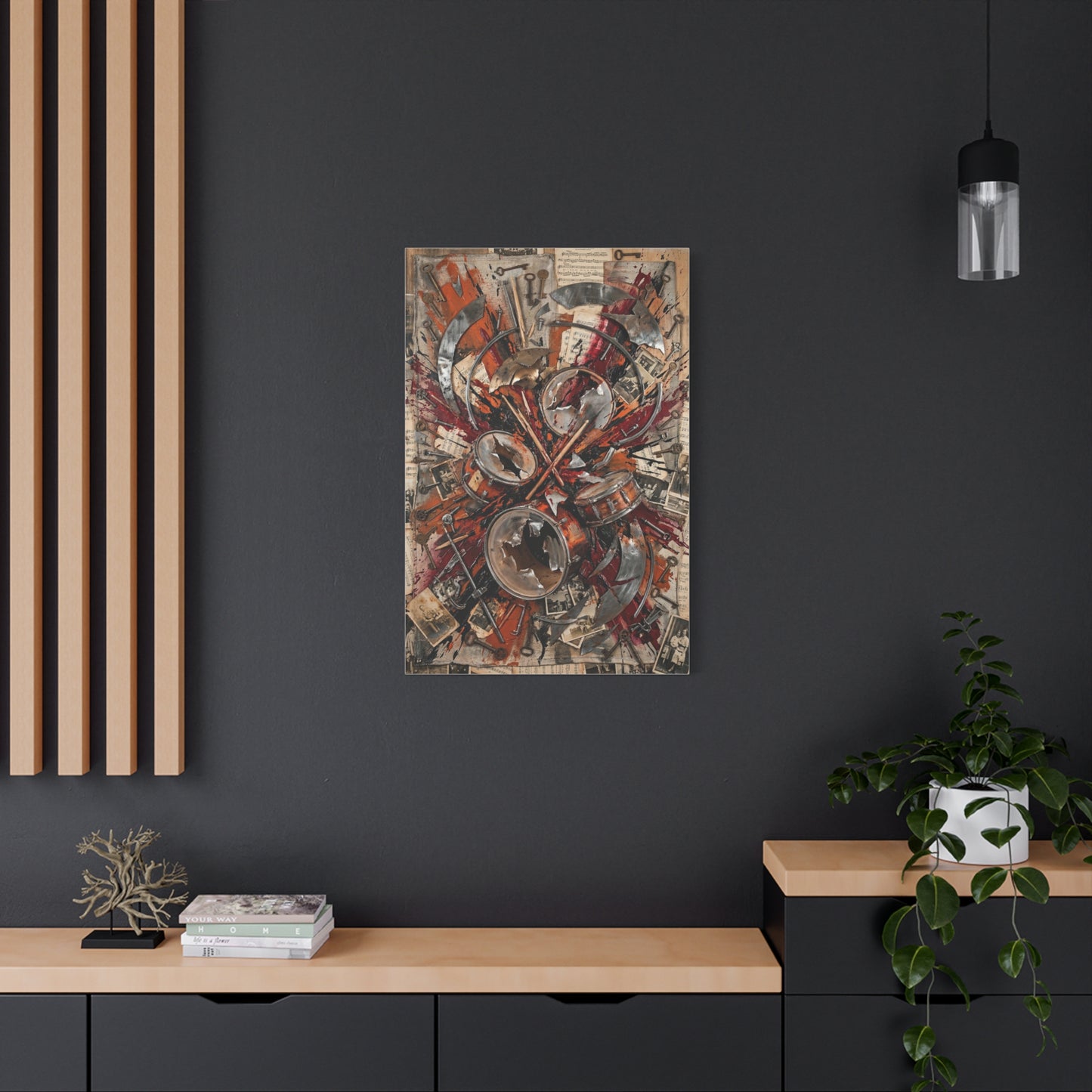 Industrial Drum Explosion Collage Wall Art & Canvas Print