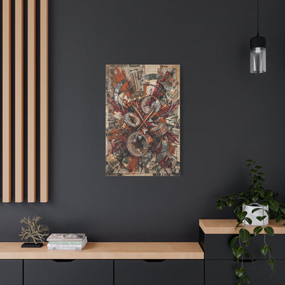 Industrial Drum Explosion Collage Wall Art & Canvas Print