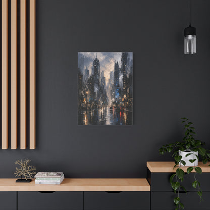 Rainy Cityscape Nights Wall Art & Canvas Print