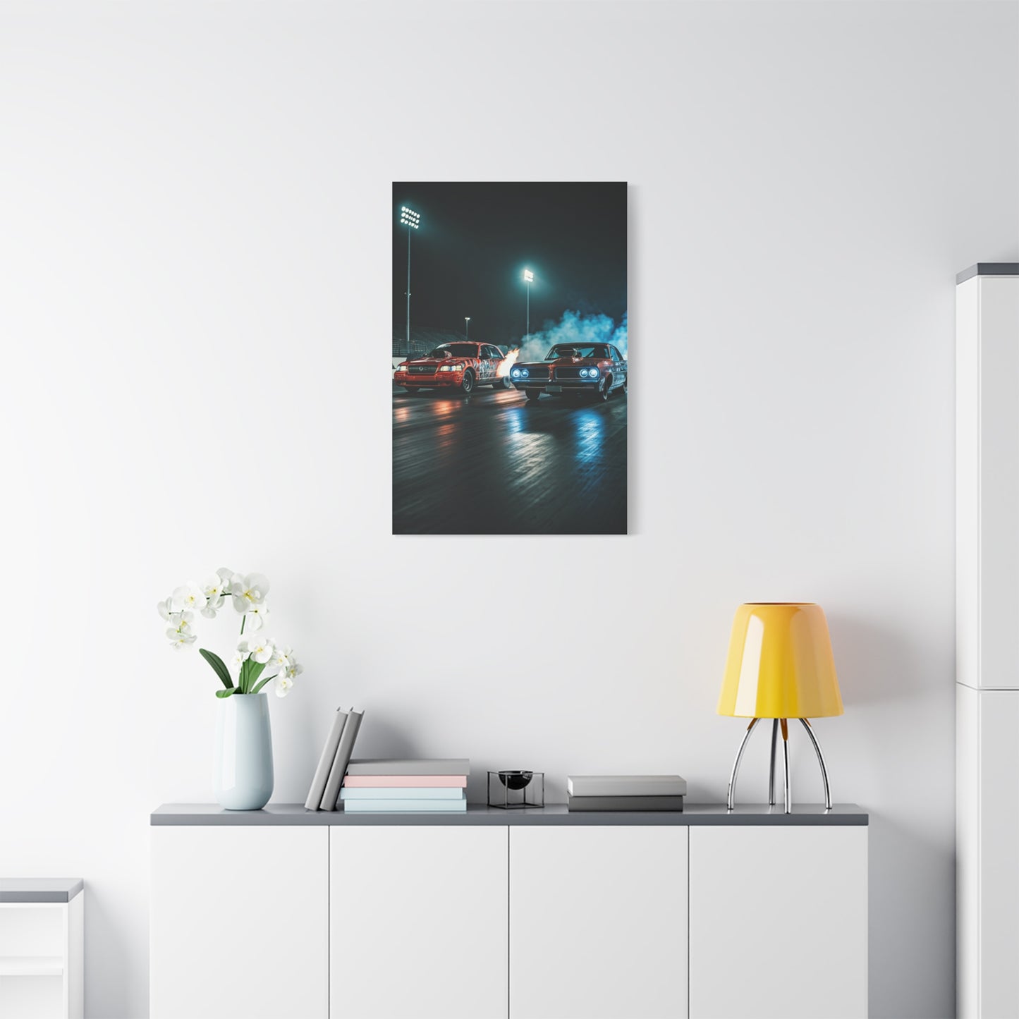 Mercury Marauder vs Pontiac Catalina Super Duty Night Launch Wall Art & Canvas Prints