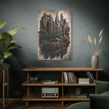 NYC Bridge Urban Collage Street Wall Art & Canvas Print