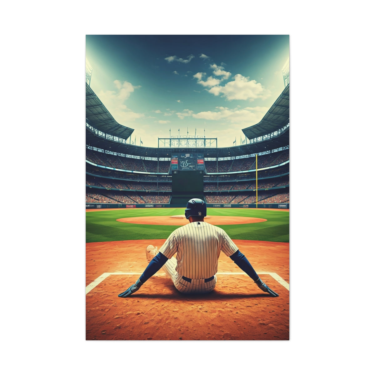 Batter Ready at Home Plate Stadium View Wall Art & Canvas Prints