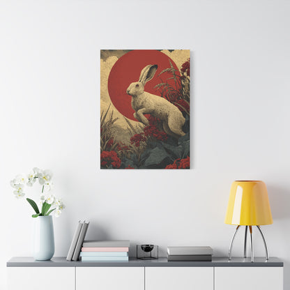 Harvest Moon Folk Hare Wall Art & Canvas Print