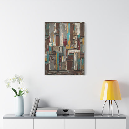 Mid-Century Modern Muted Geometric Color Block Wall Art & Canvas Print
