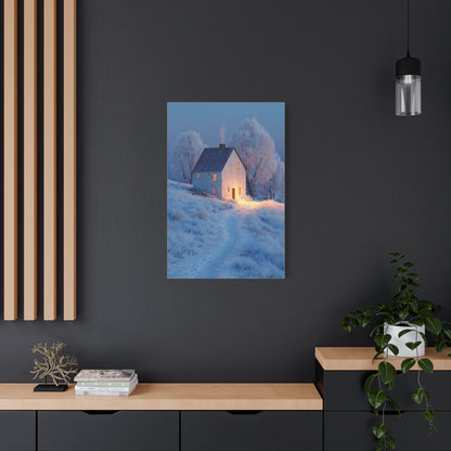Winter Farmhouse Blue Hour Wall Art & Canvas Print