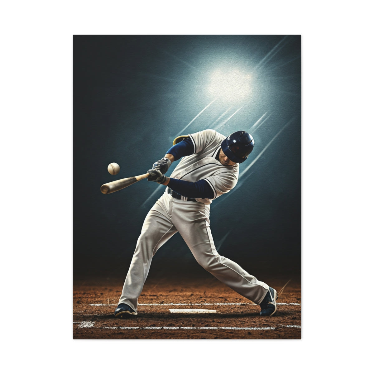 Baseball Player Spotlight Swing Drama Wall Art & Canvas Prints