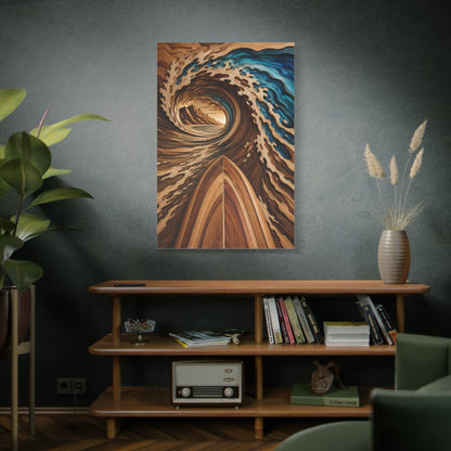 Surfboard Perspective Wooden Wave Tunnel Wall Art & Canvas Print