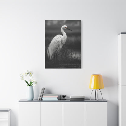 Light Grey Crane Mist Portrait Wall Art & Canvas Print