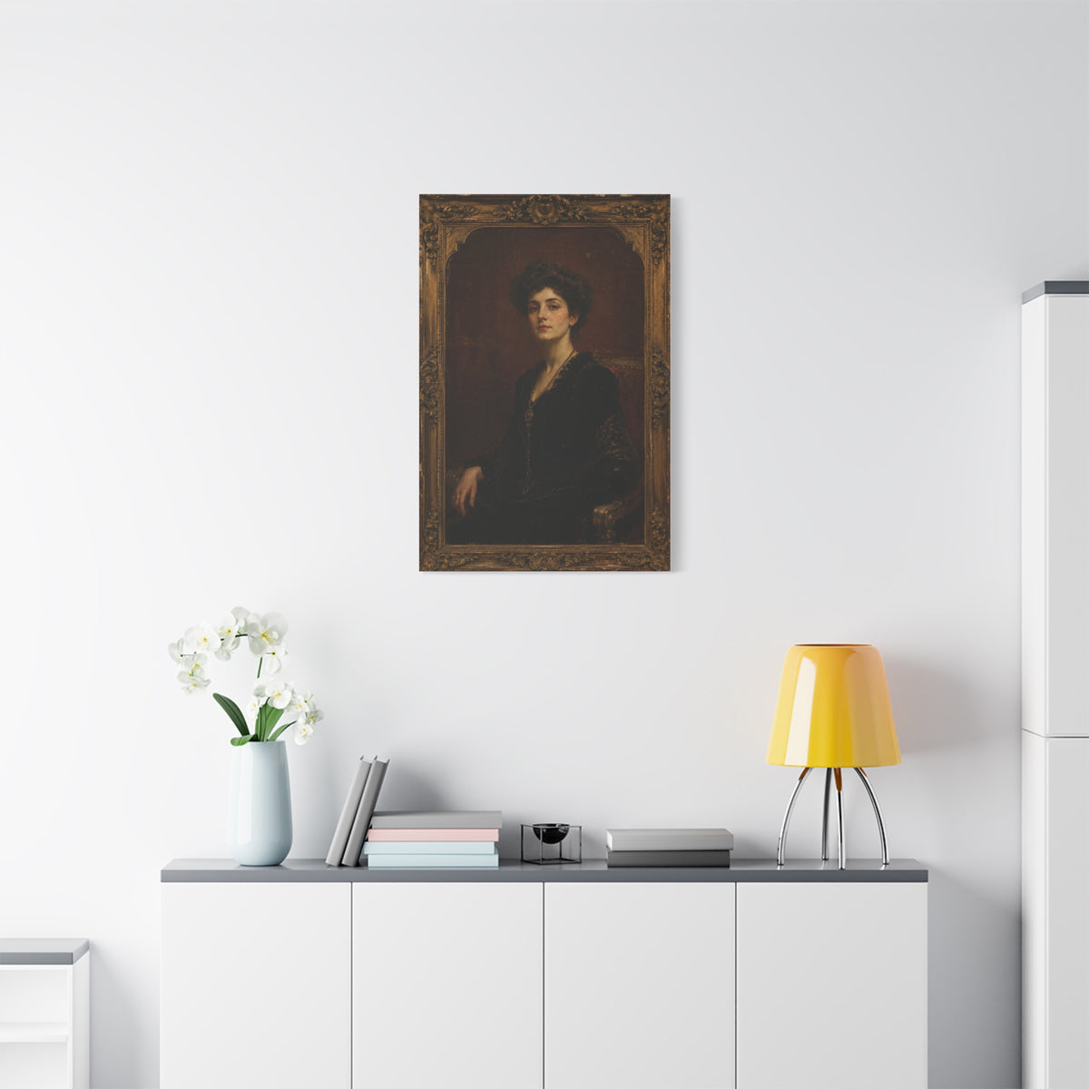 Victorian Portrait Lady in Gilded Frame Wall Art & Canvas Print