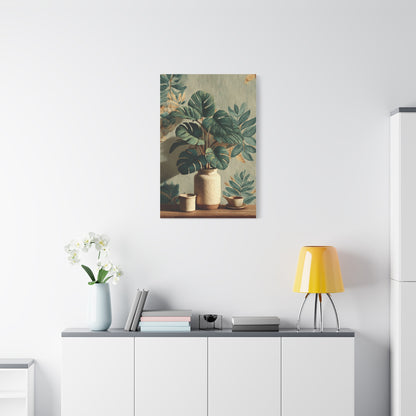 Tropical Green Botanical Still Life Wall Art & Canvas Print