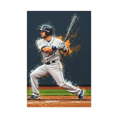 Batter Ready at Home Plate Stadium View Wall Art & Canvas Prints